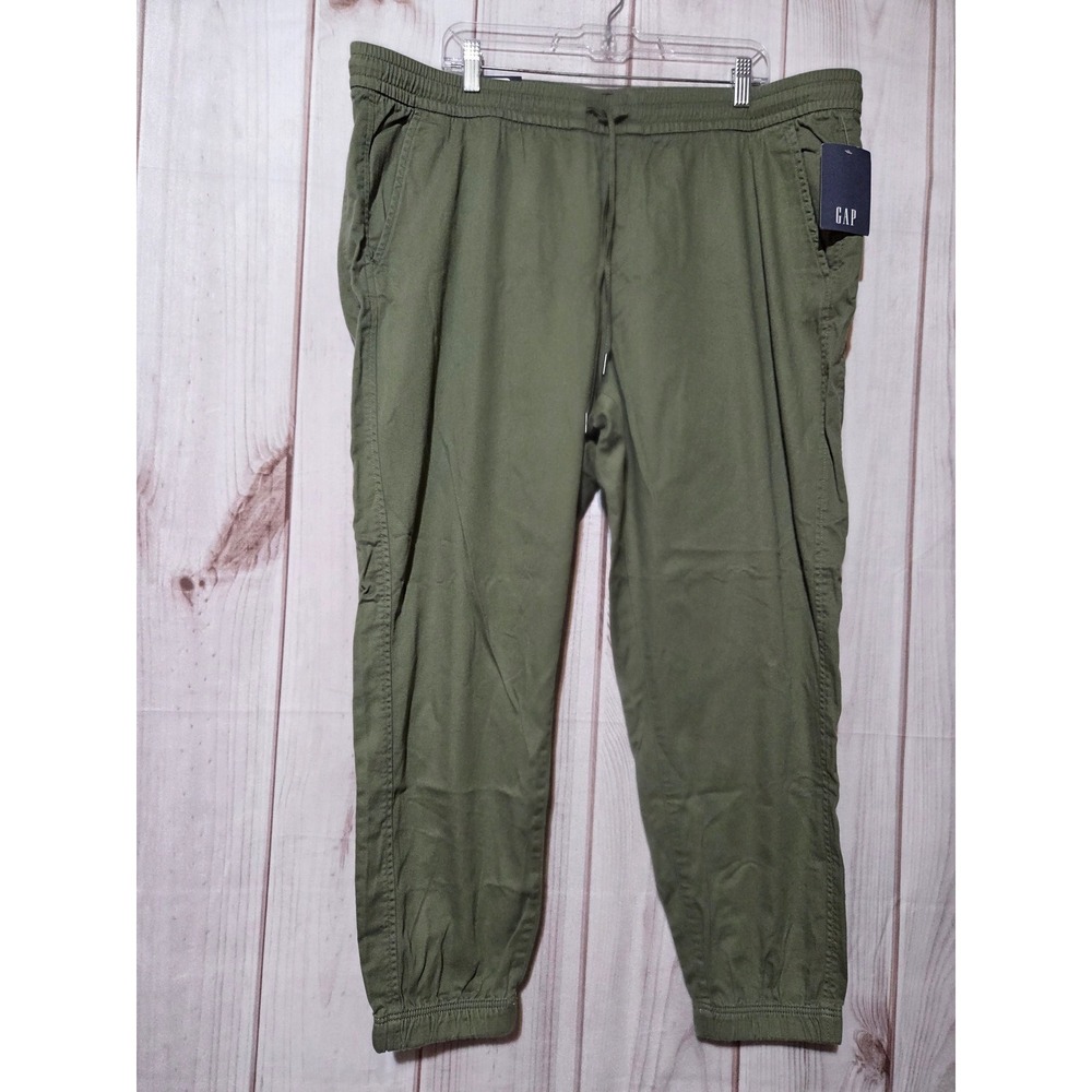 GAP Women XXL Olive‎ Green Twill Jogger Pants New With Tags Cotton Lyocell Blend